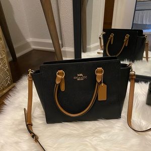 Black and Tan Coach Crossbody Purse